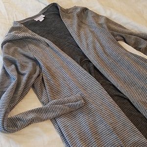 Lularoe Sarah grey with black pinstripes